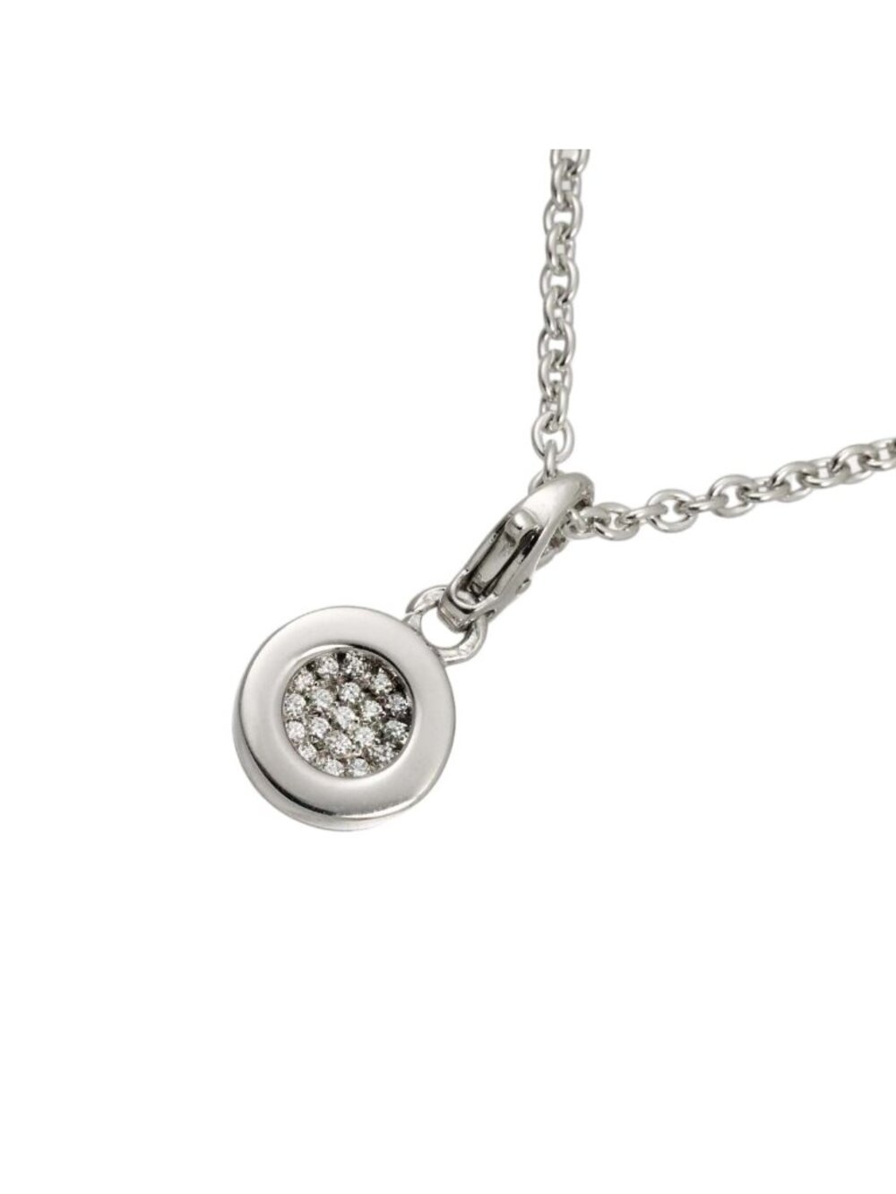 Chanel Lalonde Diamond Necklace 40 18k White Gold 750 Charm